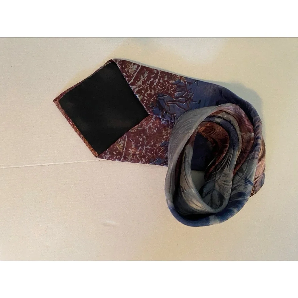 Endangered Species Mens Silk Tie Blue Purple Dolphin Ocean Nature Marine Life